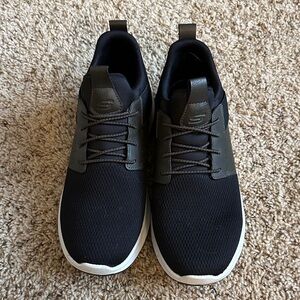 Skechers Men's Classic Fit Black and Dark Gray Memory Foam Sneakers